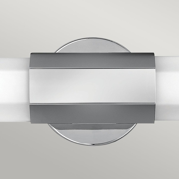 Quintiesse Facet Double LED Bathroom Wall Light In Polished Chrome Complete With Satin Opal Etched Glass - IP44 - QN-FACET-LED2-PC-BATH