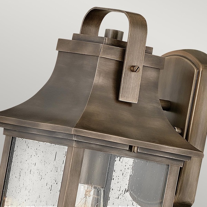 Quintiesse Grant 1 Light Small Painted Burnished Bronze Wall Lantern Complete WIth Clear Seeded Glass - IP44 - QN-GRANT-S-BU