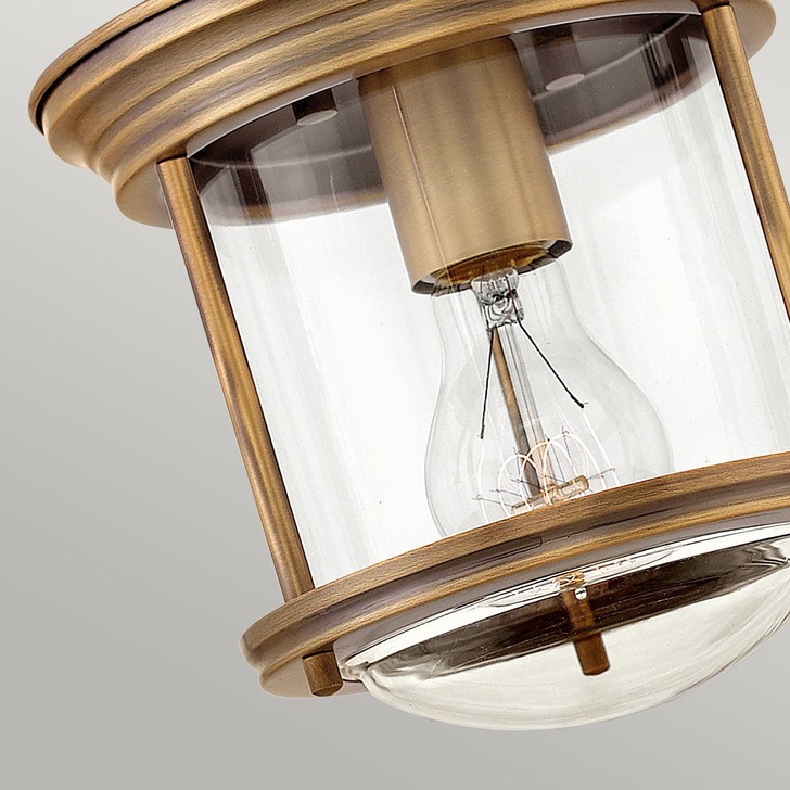 Quintiesse Hadrian 1 Light Flush Mount In Brushed Bronze Complete With Clear Glass - QN-HADRIAN-MINI-F-BR-CLEAR