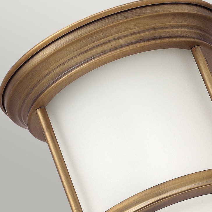 Quintiesse Hadrian 1 Light Flush Mount In Brushed Bronze Complete With Opal Glass - QN-HADRIAN-MINI-F-AN-OPAL