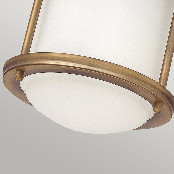 Quintiesse Hadrian 1 Light Flush Mount In Brushed Bronze Complete With Opal Glass - QN-HADRIAN-MINI-F-AN-OPAL