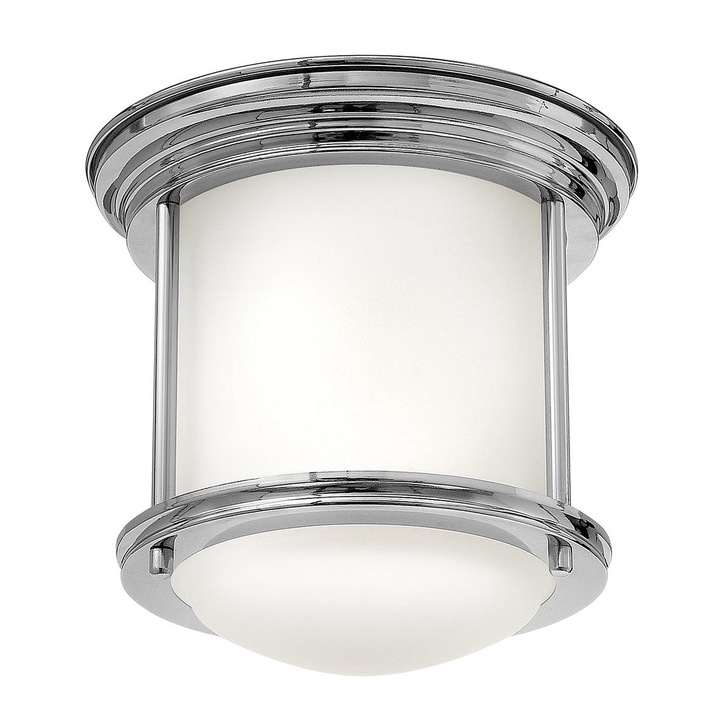 Quintiesse Hadrian 1 Light Flush Mount In Chrome Complete With Opal Glass - QN-HADRIAN-MINI-F-CM-OPAL