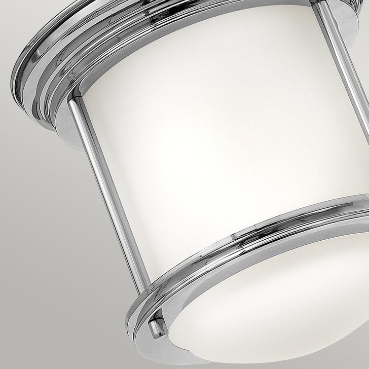 Quintiesse Hadrian 1 Light Flush Mount In Chrome Complete With Opal Glass - QN-HADRIAN-MINI-F-CM-OPAL