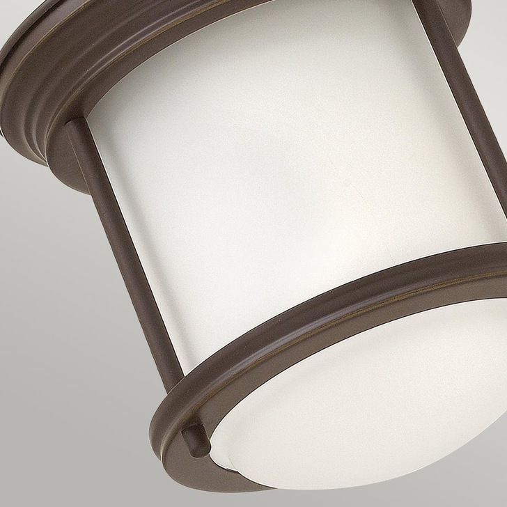 Quintiesse Hadrian 1 Light Flush Mount In Oil Rubbed Bronze Complete With Opal Glass - QN-HADRIAN-MINI-F-OZ-OPAL