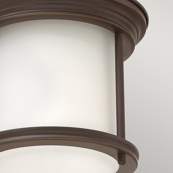 Quintiesse Hadrian 1 Light Flush Mount In Oil Rubbed Bronze Complete With Opal Glass - QN-HADRIAN-MINI-F-OZ-OPAL