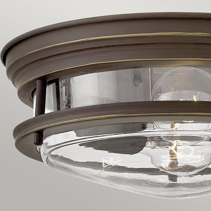 Quintiesse Hadrian 2 Light Flush Mount In Oil Rubbed Bronze Complete With Clear Glass - QN-HADRIAN-FS-OZ-CLEAR