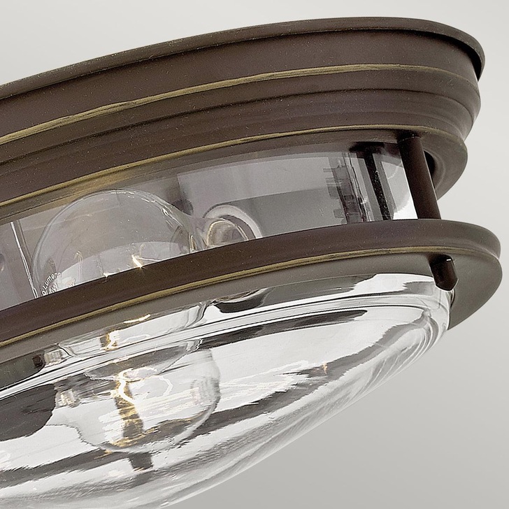 Quintiesse Hadrian 2 Light Flush Mount In Oil Rubbed Bronze Complete With Clear Glass - QN-HADRIAN-FS-OZ-CLEAR