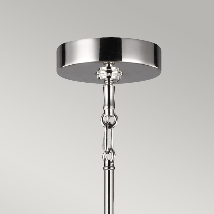 Quintiesse Harper 7 Light Chandelier In Polished Nickel Complete WIth Smoke Glasses - QN-HARPER7