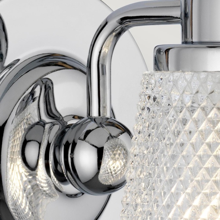 Quintiesse Hudson 1 Light Bathroom Wall Light In Polished Chrome Complete WIth Clear Cut Glass - IP44 - QN-HUDSON1-BATH