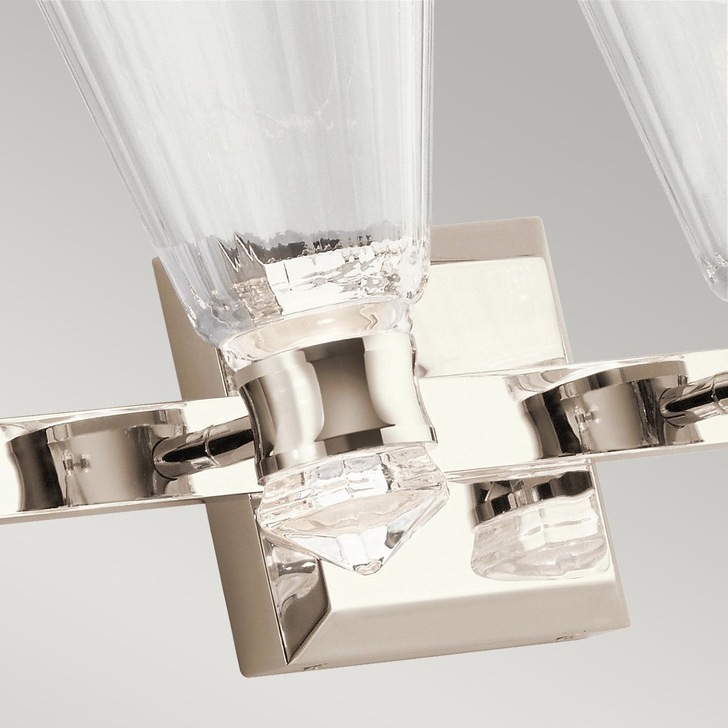 Quintiesse Kayva LED 4 Arm Dual-lit Wall Light In Polished Nickel - QN-KAYVA4-PN