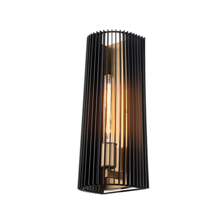 Quintiesse Linara 1 Light Wall Light In Black And Natural Brass - QN-LINARA1-BK