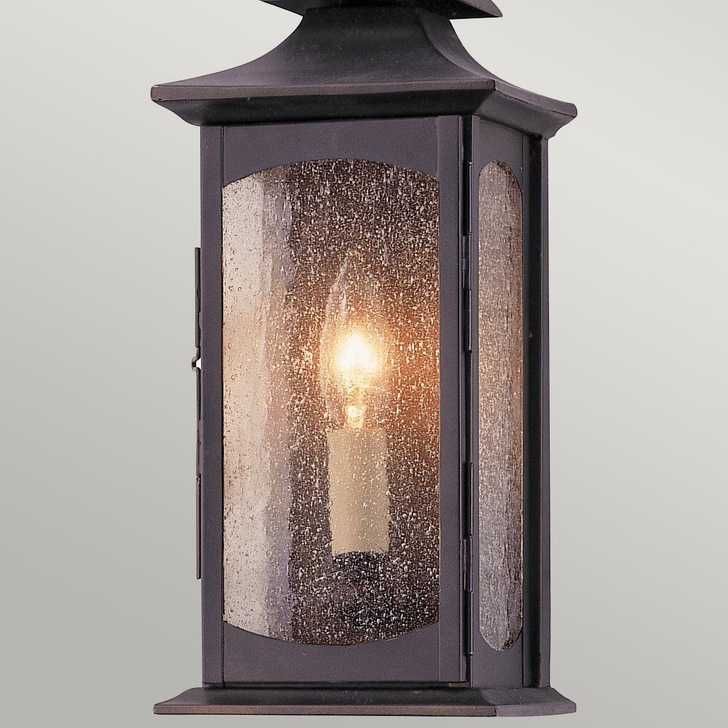 Quintiesse Market Square 1 Light Outdoor Wall Light In Oil Rubbed Bronze Complete With Clear Seeded Glass - IP44 - QN-MARKET-SQUARE-S