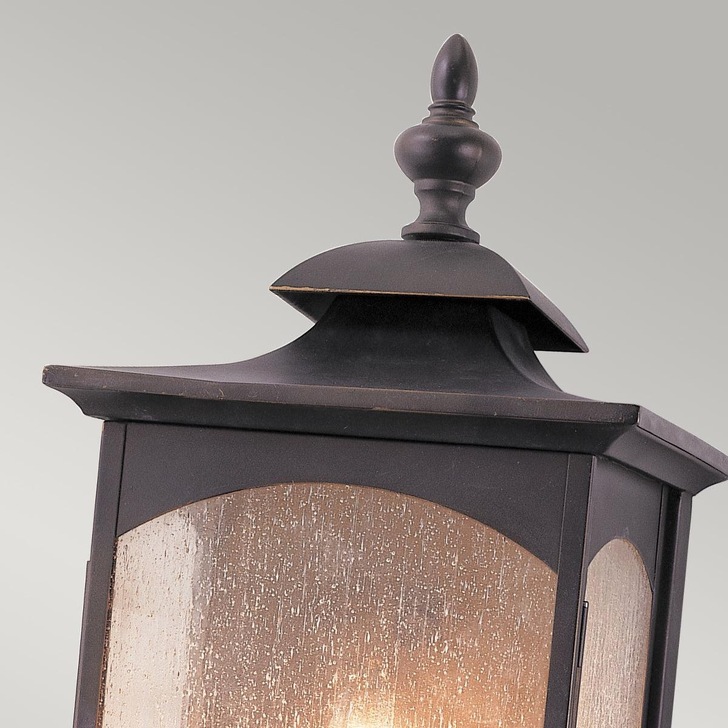 Quintiesse Market Square 3 Light Outdoor Wall Light In Oil Rubbed Bronze Complete With Clear Seeded Glass - IP44 - QN-MARKET-SQUARE-L