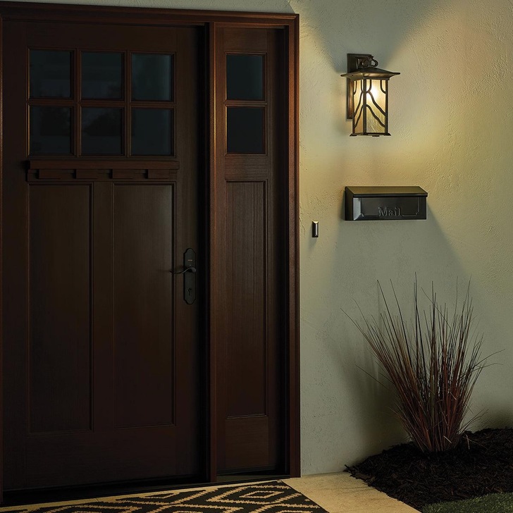 Quintiesse Morris Large 1 Light Outdoor Wall Lantern In Distressed Copper Finish Complete WIth iridized Seeded Glass - IP44 - QN-MORRIS-L