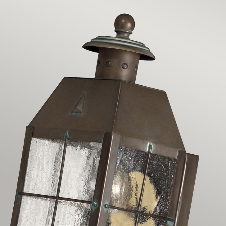 Quintiesse Nantucket 1 Light Extra Small Solid Brass Wall Lantern Complete With Clear Seeded Glass - IP44 - QN-NANTUCKET-S-AS