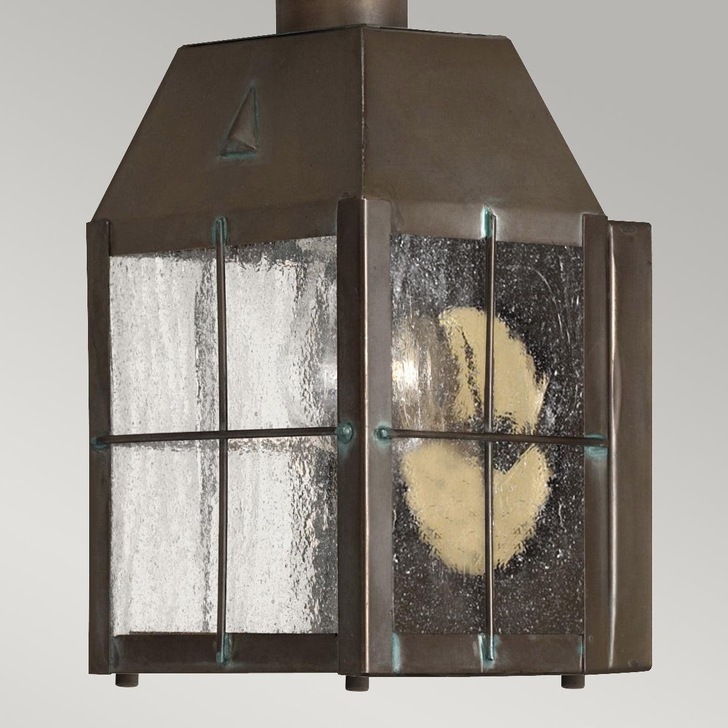 Quintiesse Nantucket 1 Light Extra Small Solid Brass Wall Lantern Complete With Clear Seeded Glass - IP44 - QN-NANTUCKET-S-AS