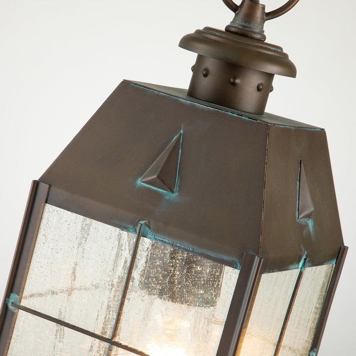 Quintiesse Nantucket 1 Light Solid Brass Medium Chain Lantern Complete With Clear Seeded Glass - IP44 - QN-NANTUCKET8-M-AS