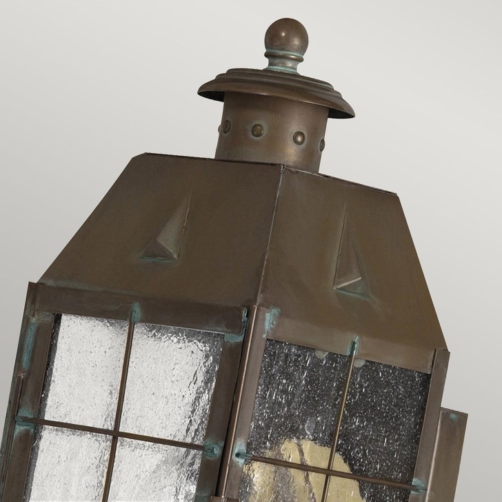 Quintiesse Nantucket 1 Light Solid Brass Medium Wall Lantern Complete With Clear Seeded Glass - IP44 - QN-NANTUCKET-M-AS