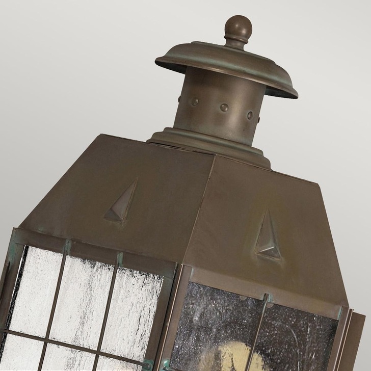 Quintiesse Nantucket 2 Light Solid Brass Large Wall Lantern Complete With Clear Seeded Glass - IP44 - QN-NANTUCKET-L-AS