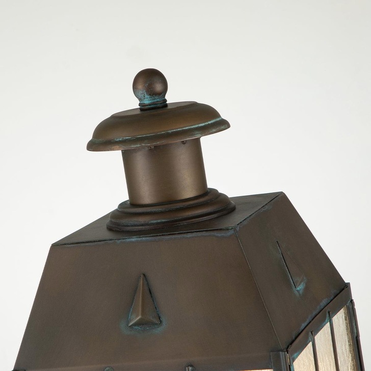 Quintiesse Nantucket 3 Light Solid Brass Large Pedestal Lantern Complete With Clear Seeded Glass - IP44 - QN-NANTUCKET3-L-AS