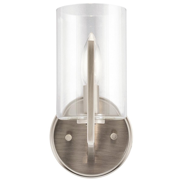 Quintiesse Nye 1 Light Wall Light in Classic Pewter Complete With Clear Glass - QN-NYE1-CLP