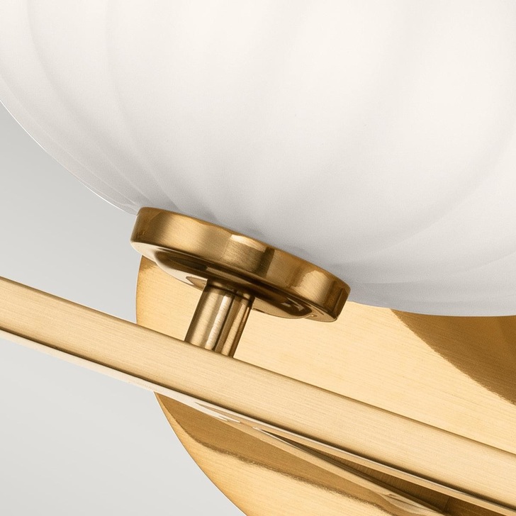 Quintiesse Pim 3 Light Wall Light In Fox Gold Complete With Satin Etched Cased Opal Glasses - IP44 - QN-PIM3-FXG