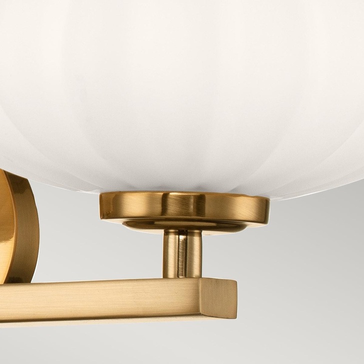 Quintiesse Pim 3 Light Wall Light In Fox Gold Complete With Satin Etched Cased Opal Glasses - IP44 - QN-PIM3-FXG