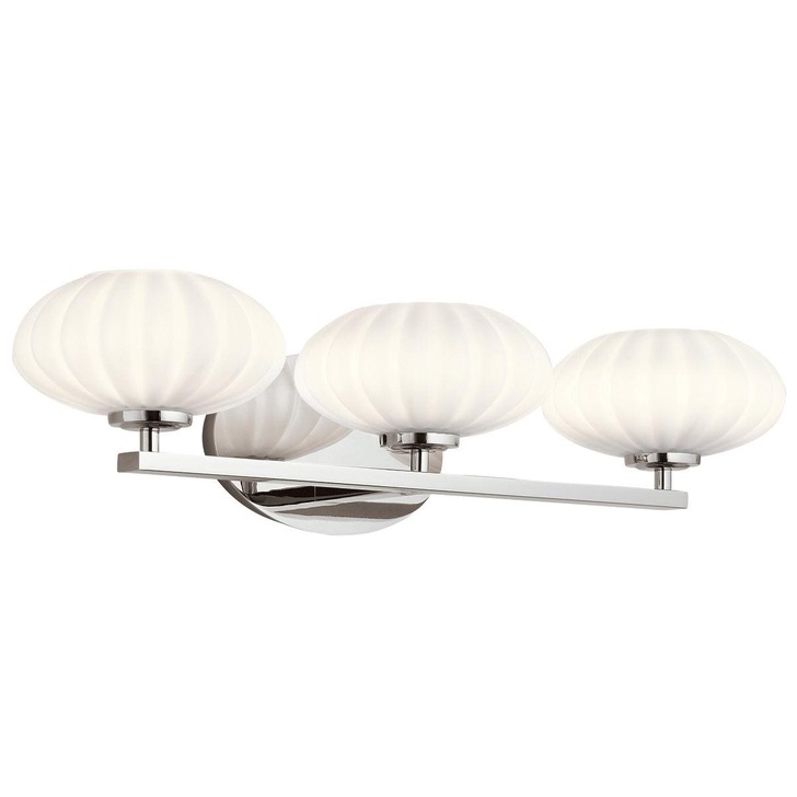 Quintiesse Pim 3 Light Wall Light In Polished Chrome Complete With Satin Etched Cased Opal Glasses - IP44 - QN-PIM3-PC