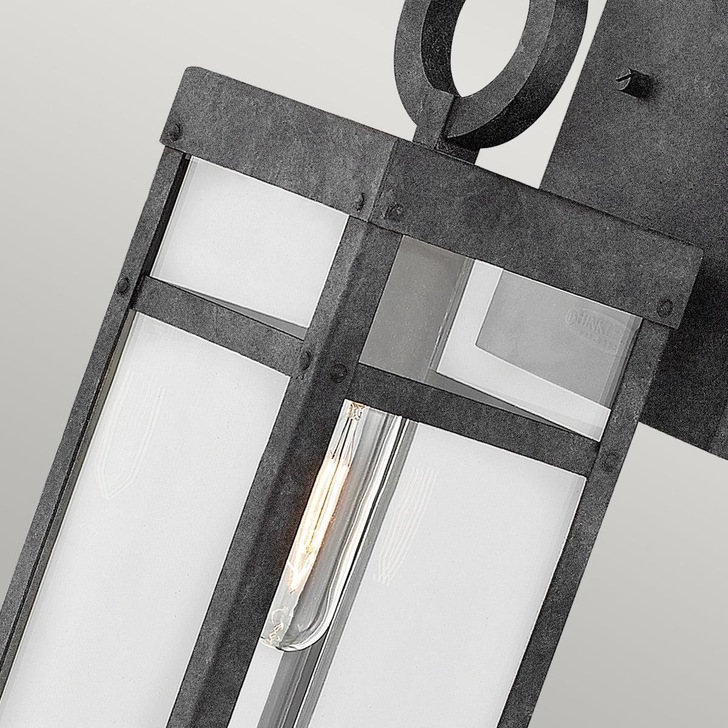 Quintiesse Porter 1 Light Medium Wall Lantern In Aged Zinc Complete With Clear Glass - IP44 - QN-PORTER-M-DZ