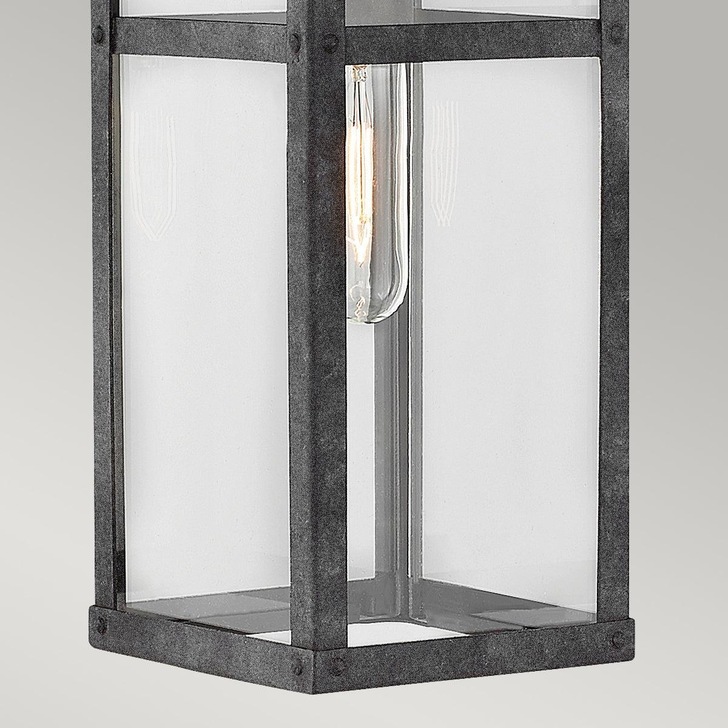 Quintiesse Porter 1 Light Medium Wall Lantern In Aged Zinc Complete With Clear Glass - IP44 - QN-PORTER-M-DZ