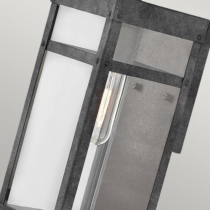 Quintiesse Porter 1 Light Small Wall Lantern In Aged Zinc Complete With Clear Glass - IP44 - QN-PORTER-S-DZ