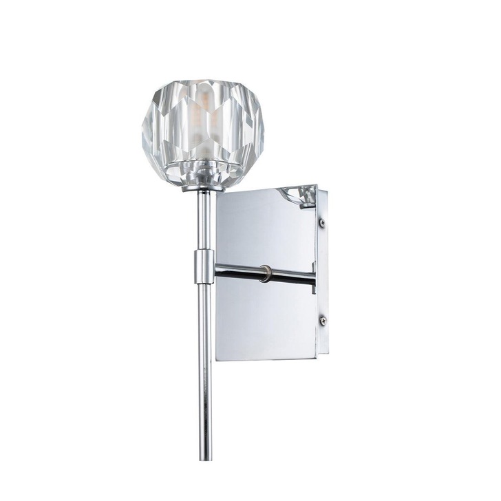 Quintiesse Regalia 1 Light Bathroom Wall Light In Polished Chrome Complete With K9 Crystal Glass - IP44 - QN-REGALIA1-PC-BATH