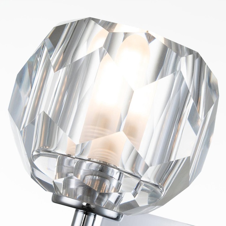 Quintiesse Regalia 1 Light Bathroom Wall Light In Polished Chrome Complete With K9 Crystal Glass - IP44 - QN-REGALIA1-PC-BATH