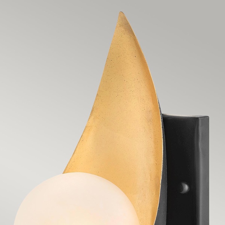 Quintiesse Ren 1 Light Wall Light In Black And Gold - QN-REN1