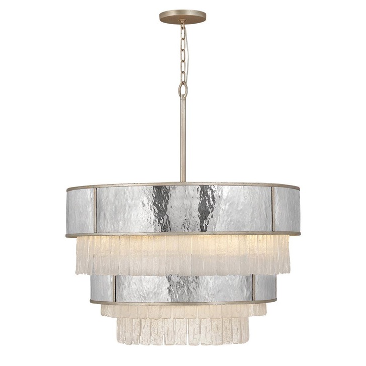 Quintiesse Reverie 12 Light Pendant In Hammered Stainless Steel And Champagne Gold - QN-REVERIE-12P-CPG