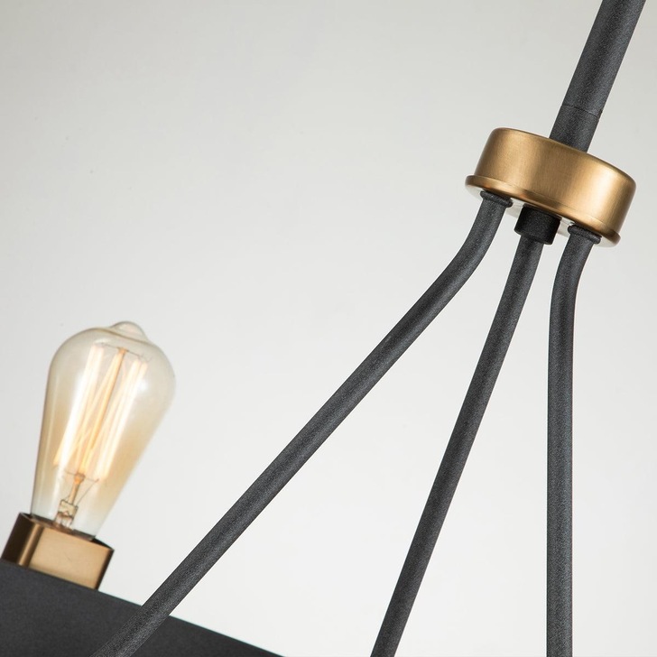 Quintiesse Silas 6 Light Pendant/Semi-Flush In Aged Zinc And Heritage Brass - QN-SILAS-6P-DZ