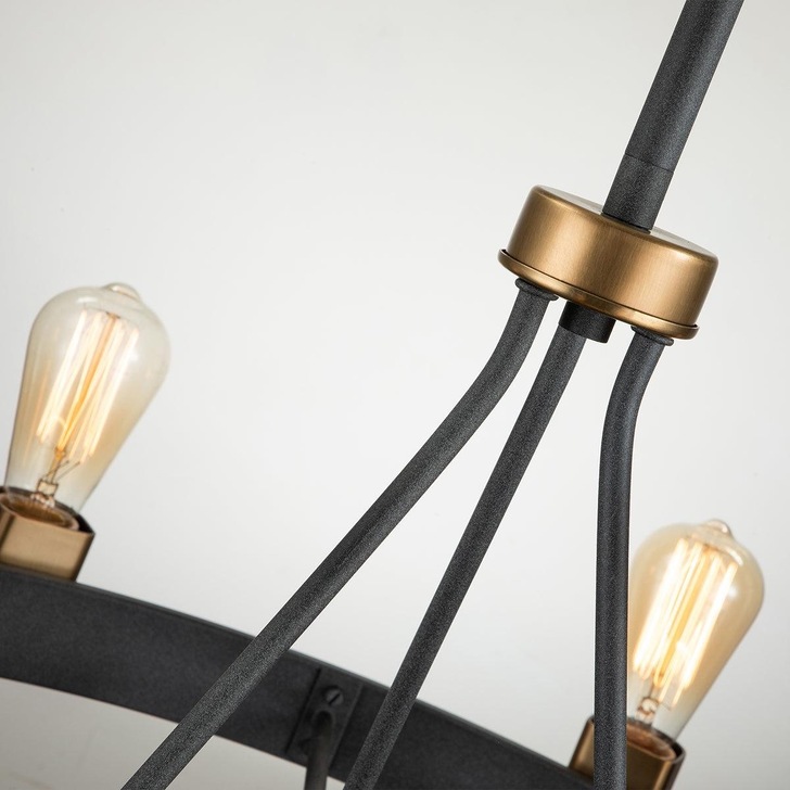 Quintiesse Silas 8 Light Pendant/Semi-Flush In Aged Zinc And Heritage Brass - QN-SILAS-8P-DZ