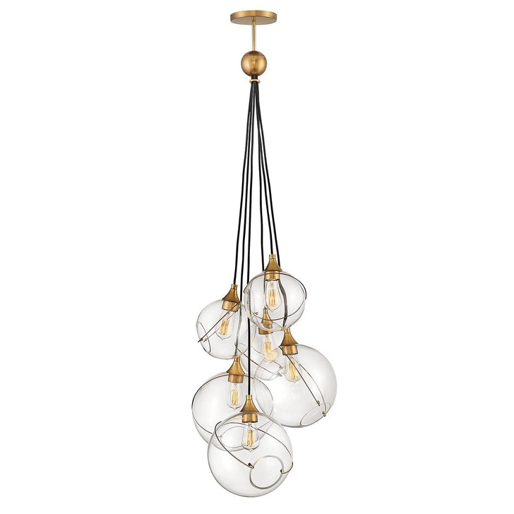 Quintiesse Skye 6 Light Cluster Pendant In Heriatge Brass - QN-SKYE-6P