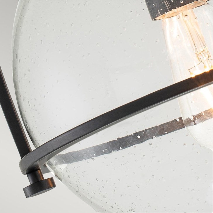 Quintiesse Somerset 1 Light Flush Mount In Black Complete With Clear Glass - QN-SOMERSET-F-C-BK