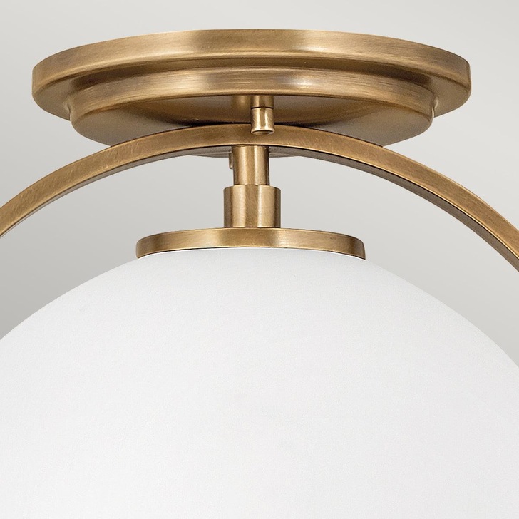 Quintiesse Somerset 1 Light Flush Mount In Heritage Brass Complete With Opal Glass - QN-SOMERSET-F-O-HB