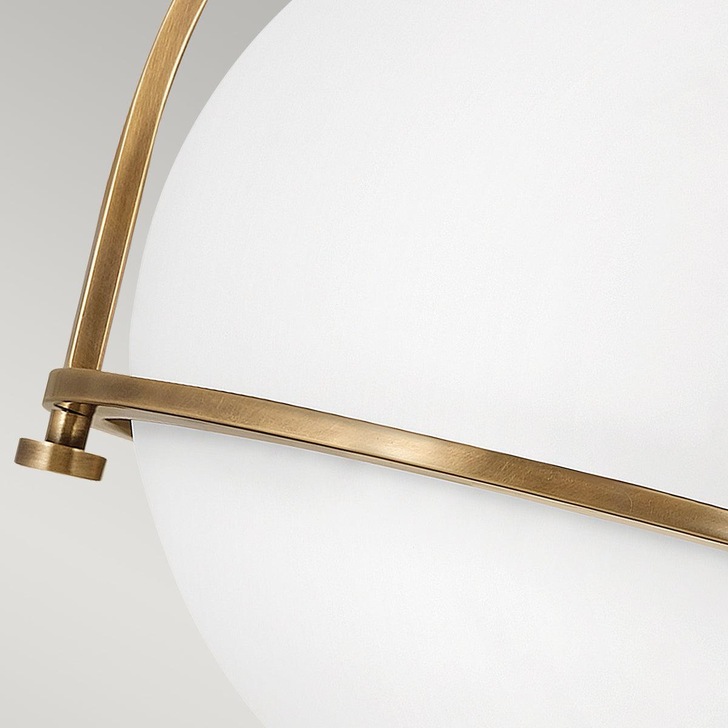 Quintiesse Somerset 1 Light Flush Mount In Heritage Brass Complete With Opal Glass - QN-SOMERSET-F-O-HB