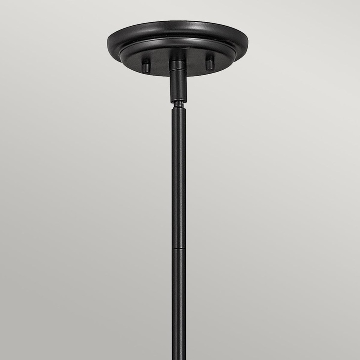 Quintiesse Somerset 1 Light Medium Pendant In Black Complete With Opal Glass - QN-SOMERSET-P-O-BK