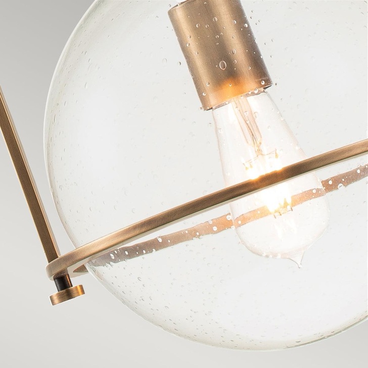 Quintiesse Somerset 1 Light Medium Pendant In Heritage Brass Complete With Clear Glass - QN-SOMERSET-P-C-HB