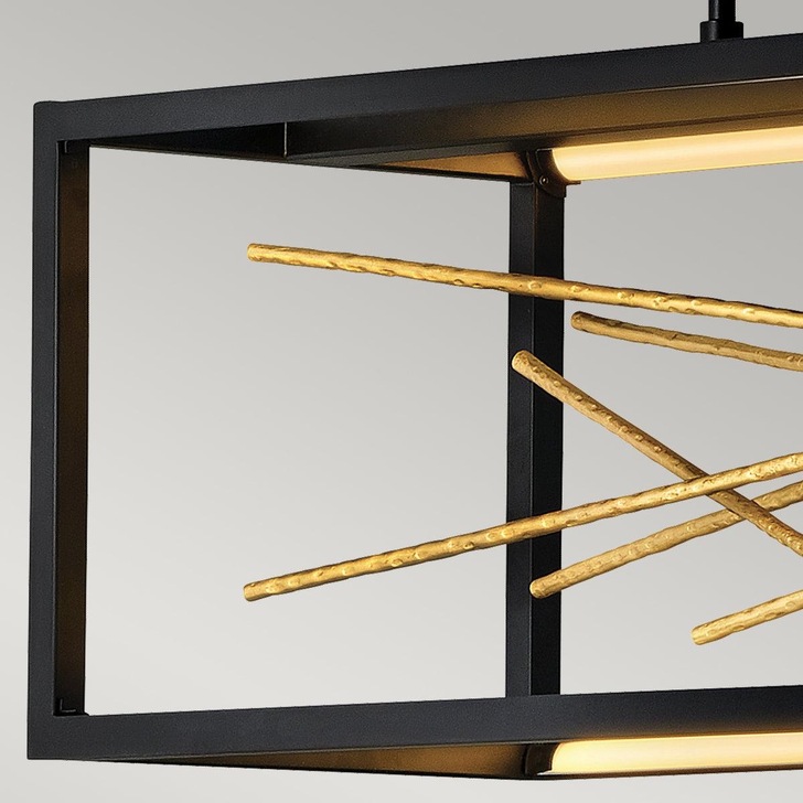 Quintiesse Styx LED Island Light In Black And Gilded Gold - QN-STYX-LED-ISLE-BG