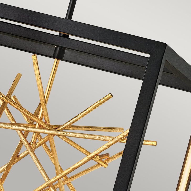 Quintiesse Styx LED Pendant Light In Black And Gilded Gold - QN-STYX-LED-P-BG