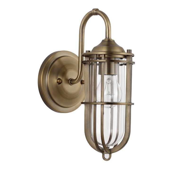 Quintiesse Urban Restoration 1 Light Industrial Wall Light Complete With Clear Glasses - QN-URBANREST1