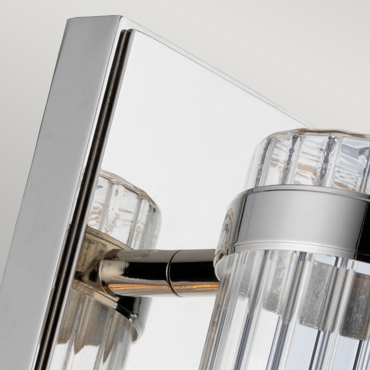 Quintiesse Wellington 1 Light Bathroom Wall Light In Polished Chrome Complete With Clear Ribbed Glass - IP44 - QN-WELLINGTON1-PC