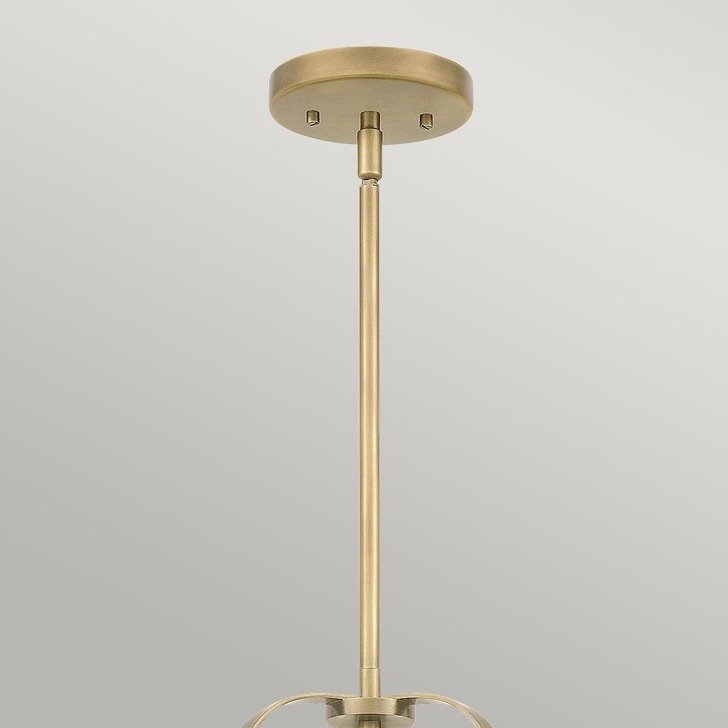 Quintiesse Wimberley 3 Light Pendant In Weathered Brass Complete With Clear Seeded Glass - QN-WIMBERLEY-P-WS