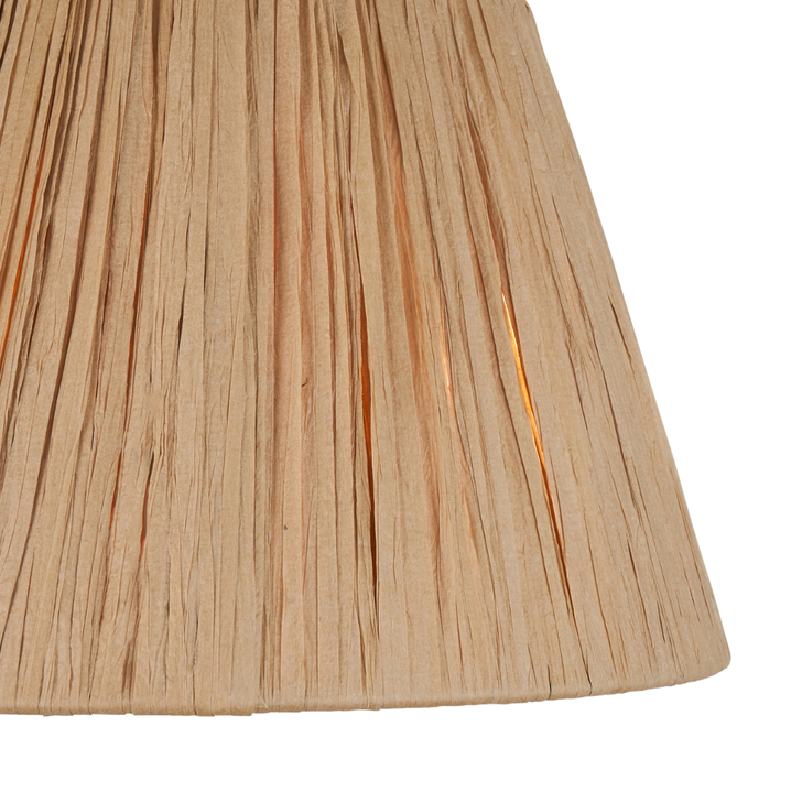 Rafia Natural Tapered 24cm Lampshade - E14/E27/B22 With Fixed Metal Gimbal