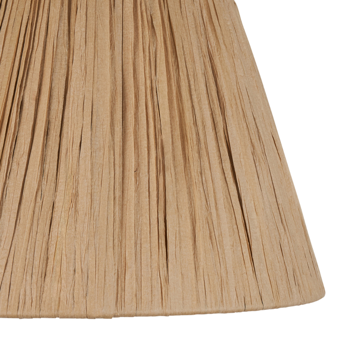 Rafia Natural Tapered 24cm Lampshade - E14/E27/B22 With Fixed Metal Gimbal